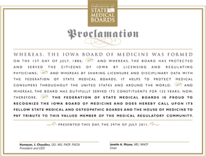 FSMB Recognizes the Iowa Board of Medicine